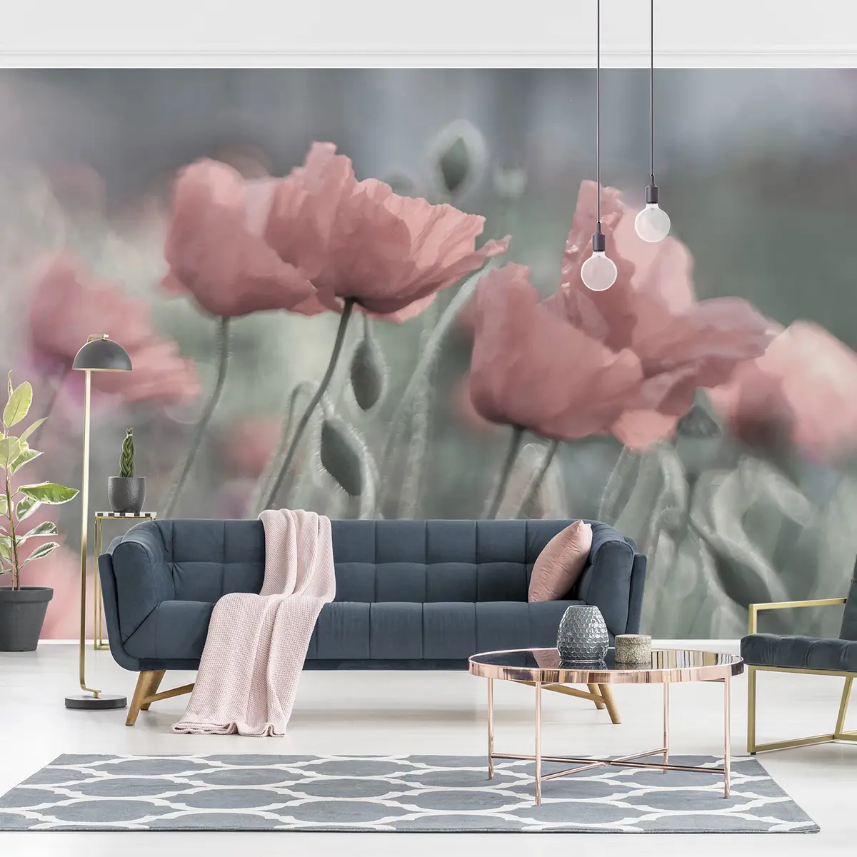 Vliestapete Malerische Mohnblumen | Pink