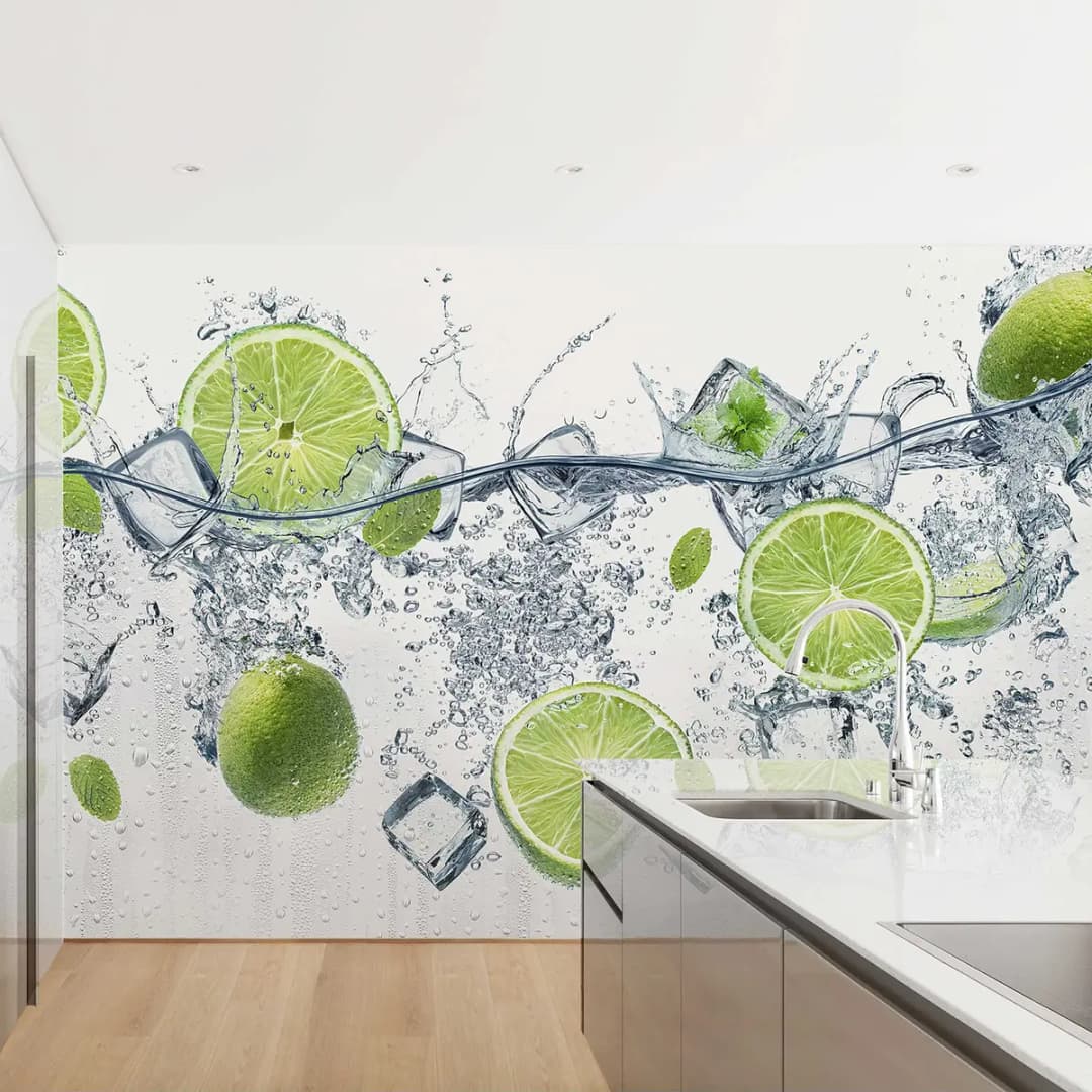 Vliestapete Erfrischende Limette | Grün
