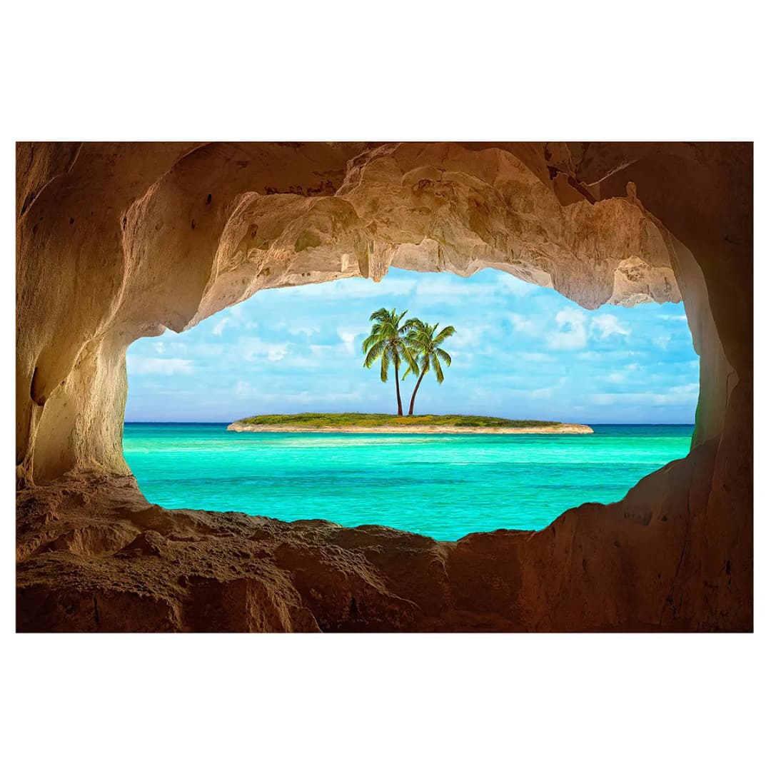 Vliestapete Blick ins Paradies | Beige
