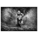 Vliestapete Motocross im Schlamm | Mehrfarbig