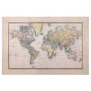 Vliestapete Vintage Weltkarte | Beige