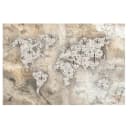 Vliestapete Shabby Uhren Weltkarte | Beige