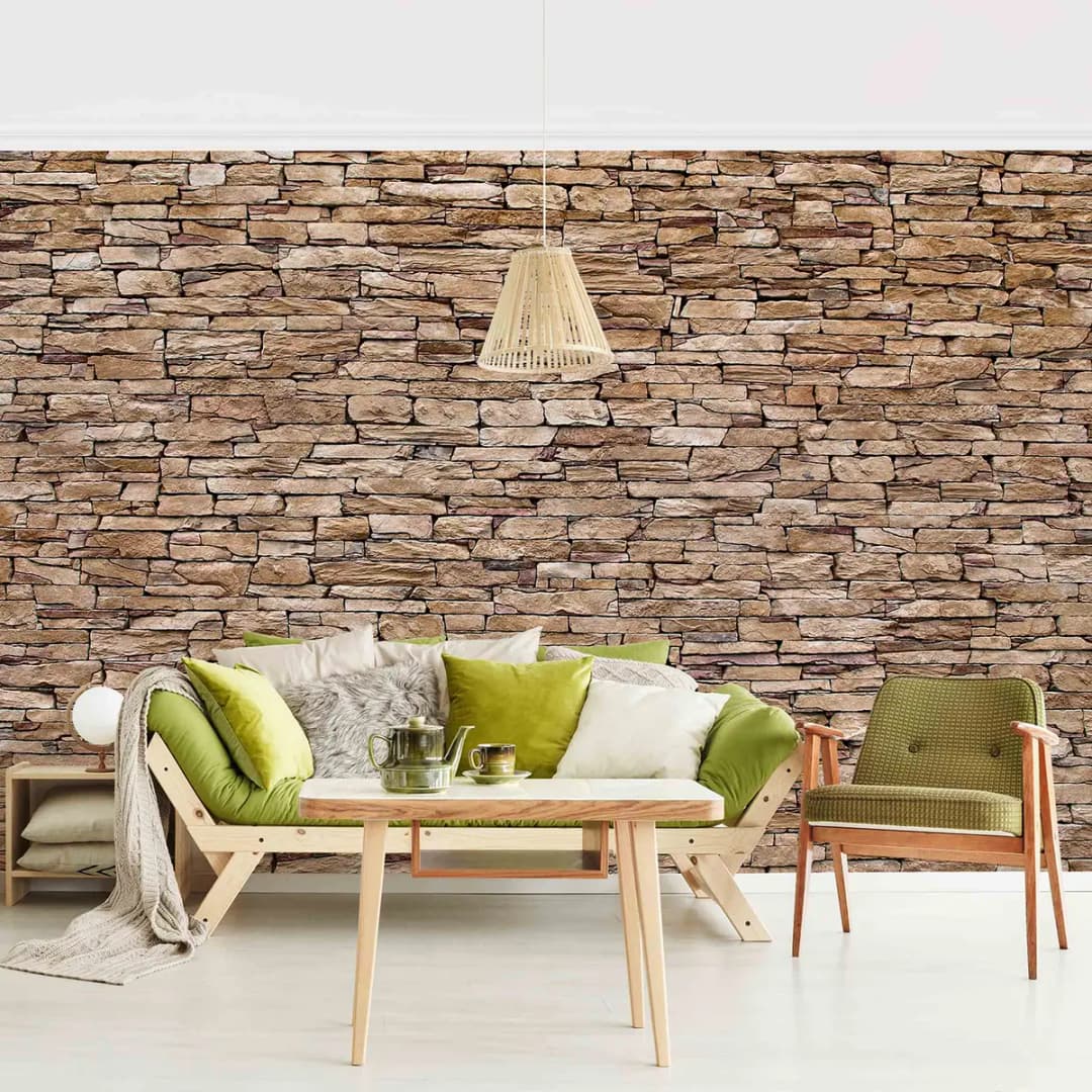 Vliestapete Crete Stonewall | Braun