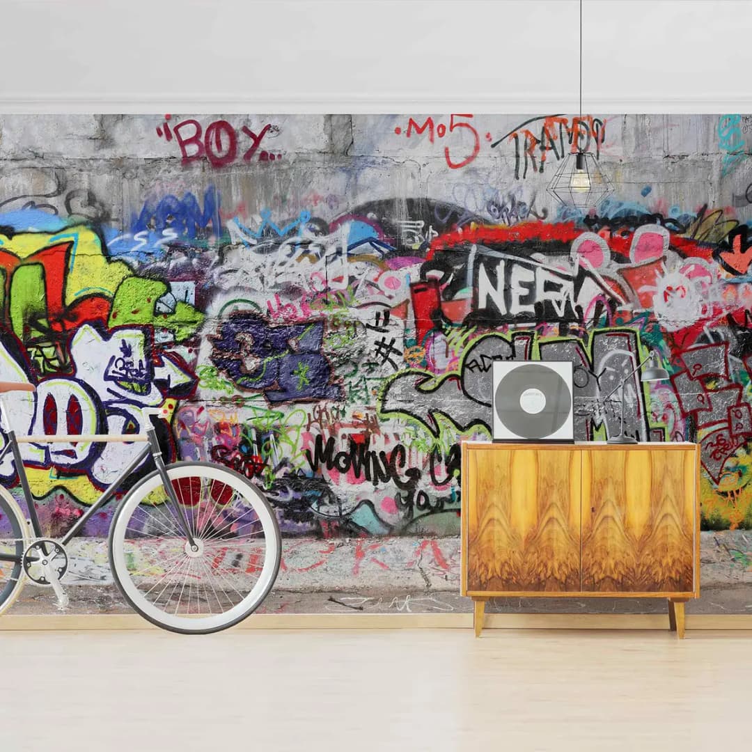 Vliestapete Graffiti | Mehrfarbig