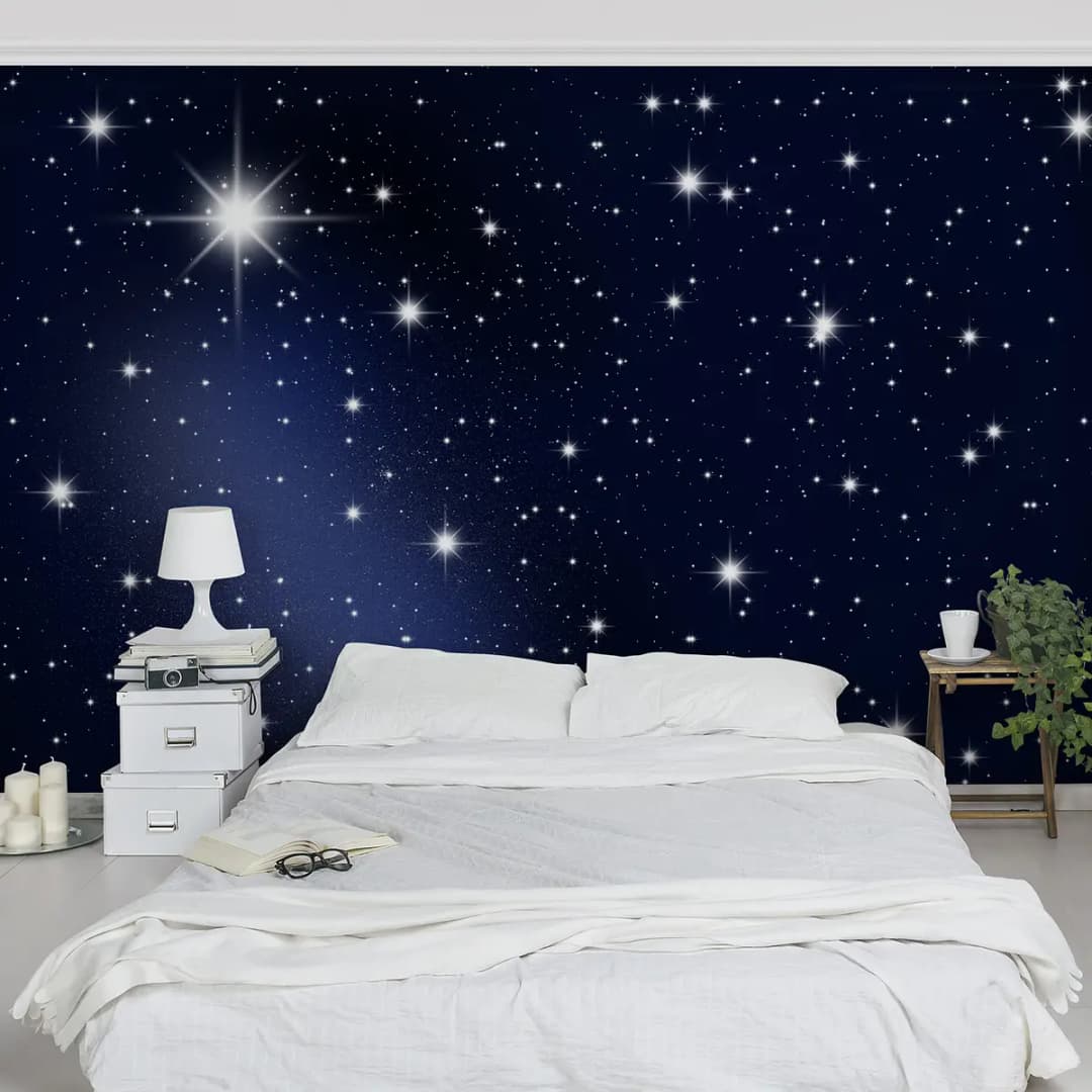 Vliestapete Stars | Blau