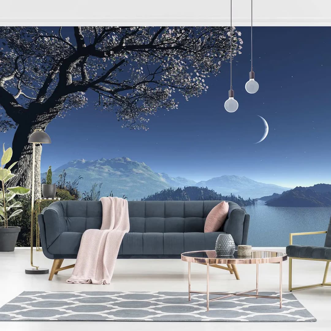 Vliestapete Winter Fairytale | Blau