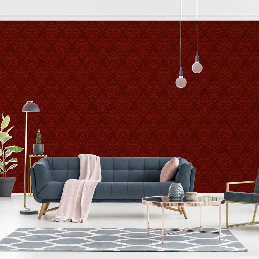 Vliestapete Roter Französischer Barock | Rot