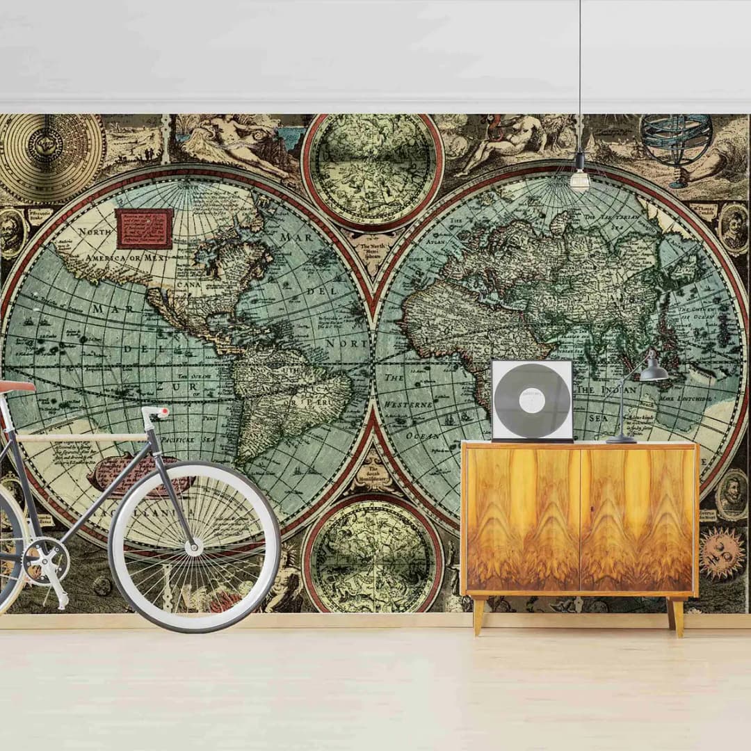 Vliestapete Die alte Welt | Beige