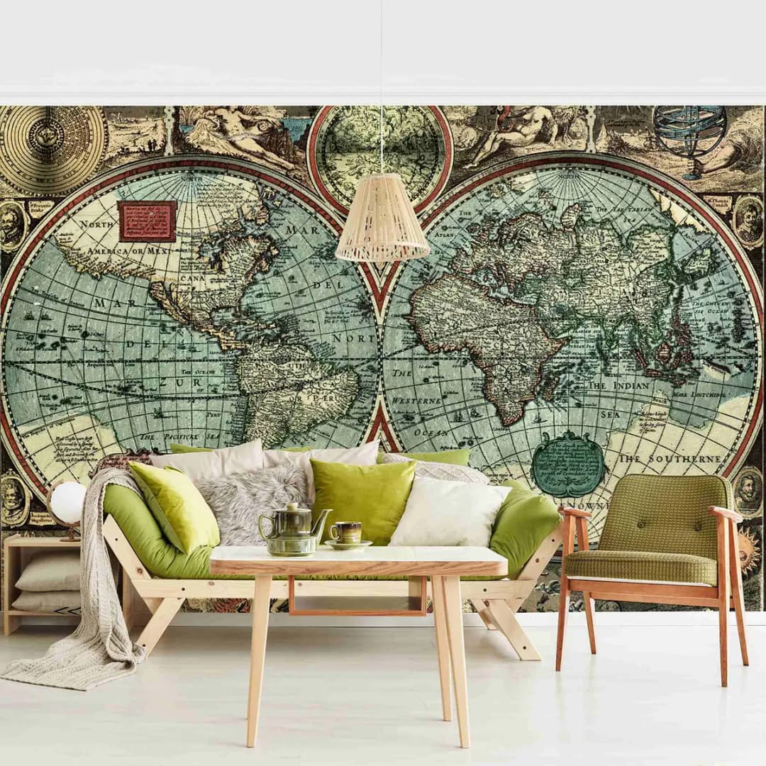 Vliestapete Die alte Welt | Beige