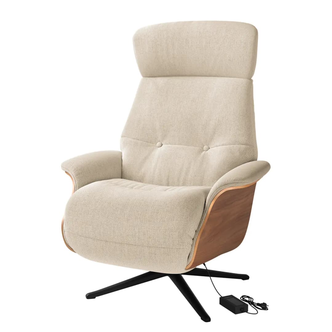Sessel elektrisch verstellbar Beige/Beige Webstoff Saia | Beige