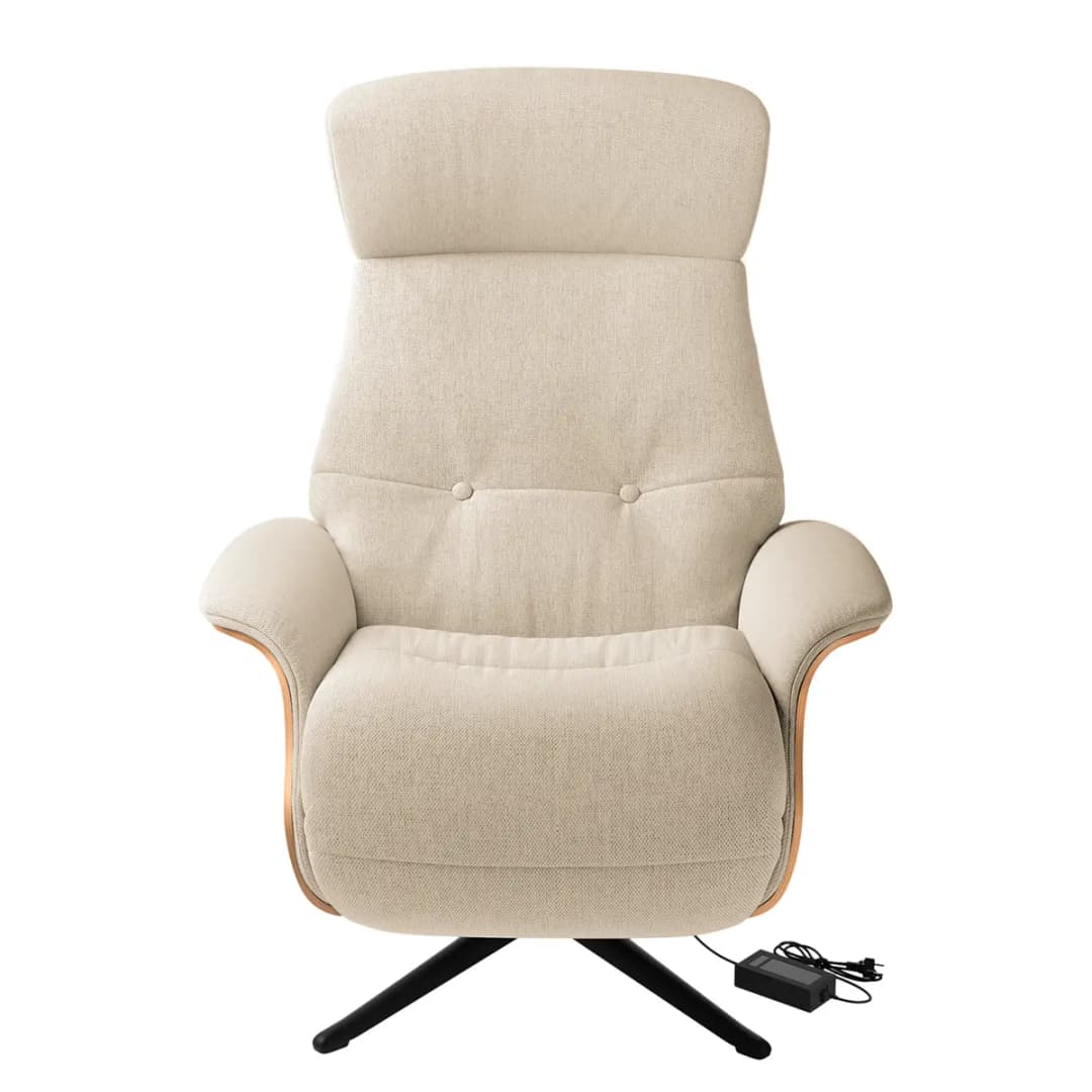 Sessel elektrisch verstellbar Beige/Beige Webstoff Saia | Beige