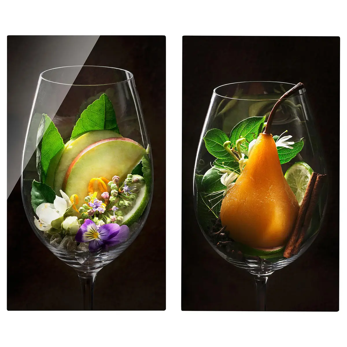 Herdabdeckplatte Aromen im Weinglas | Mehrfarbig