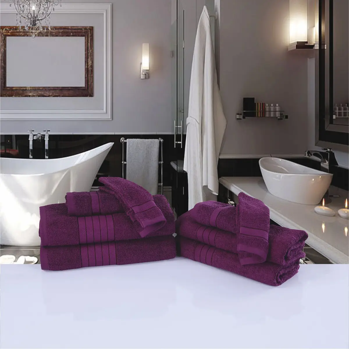 Handtuchset Brunswich 8-teilig | Rot