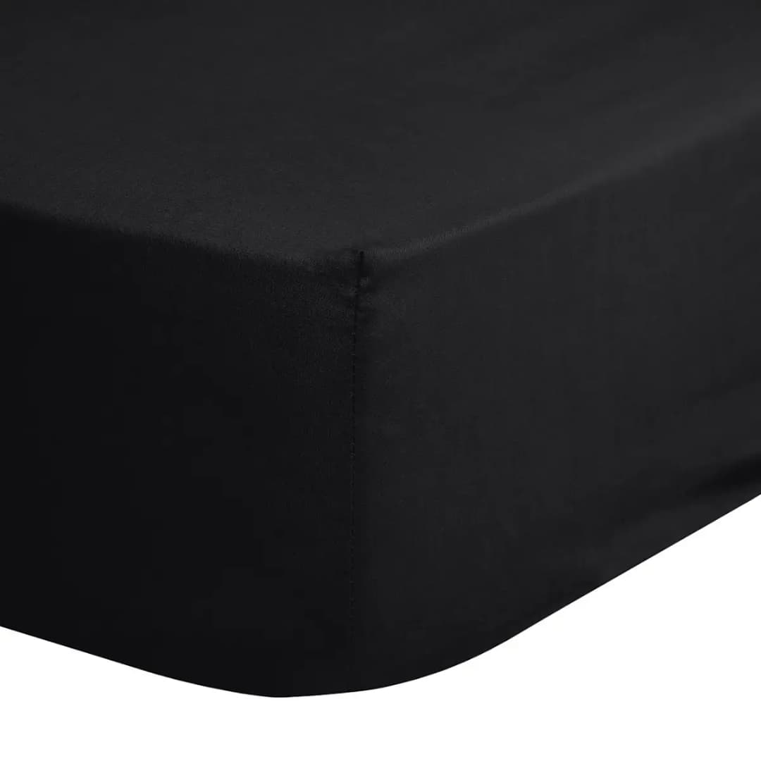Spannbettlaken Jenny 180 x 220 cm Schwarz | Schwarz