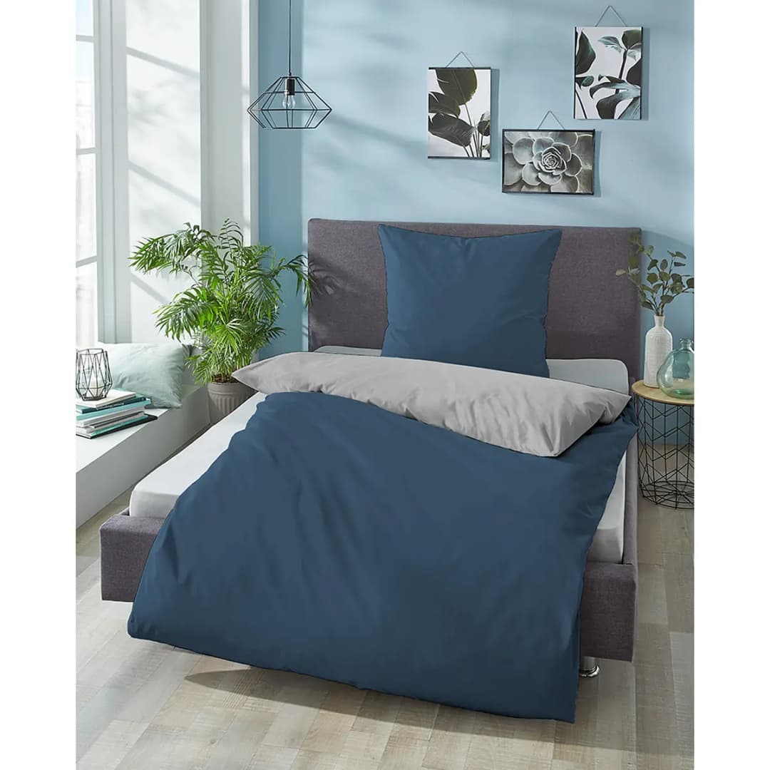 Microfaser Satin Bettwäsche 0560500 | Blau