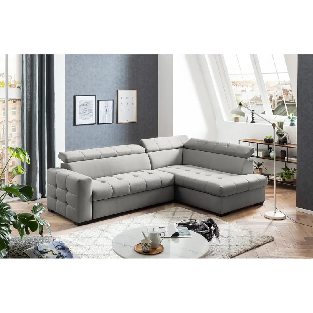 Ecksofa Eloise Grau Microfaser Faria | Grau