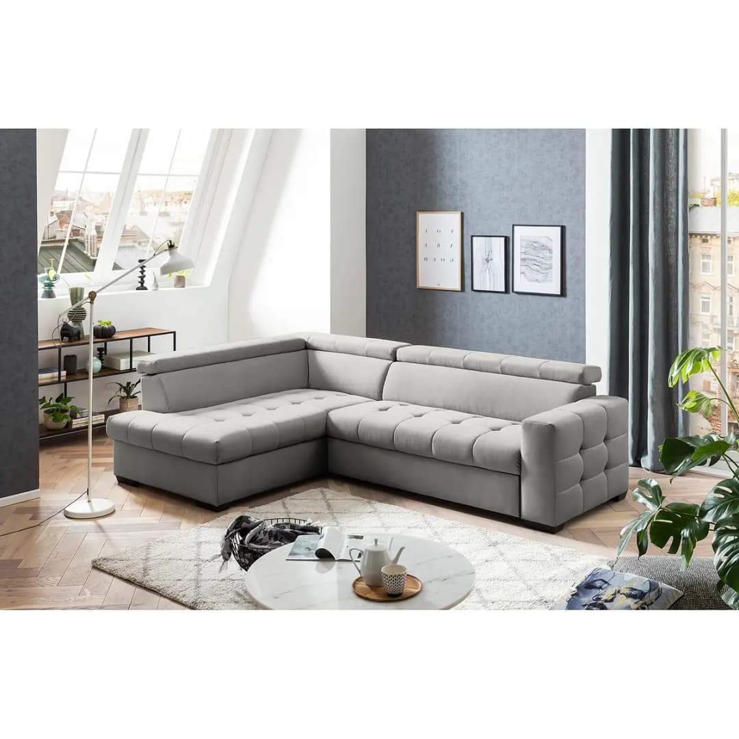 Ecksofa Eloise Grau Microfaser Faria | Grau