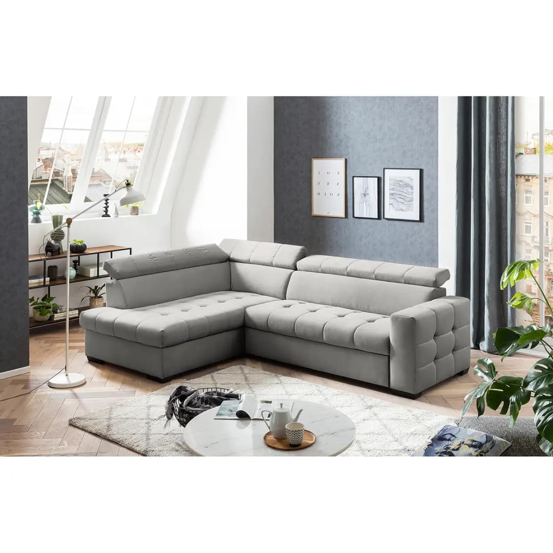 Ecksofa Eloise Grau Microfaser Faria | Grau