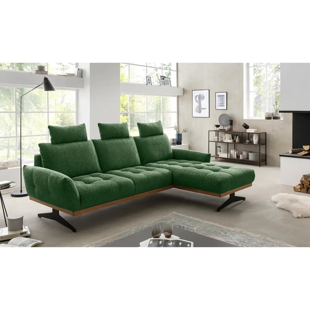 Ecksofa Duston Grün Webstoff Tose | Grün