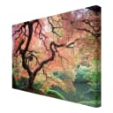 Leinwandbild Japanischer Garten I Leinen Rot 90cm | Rot
