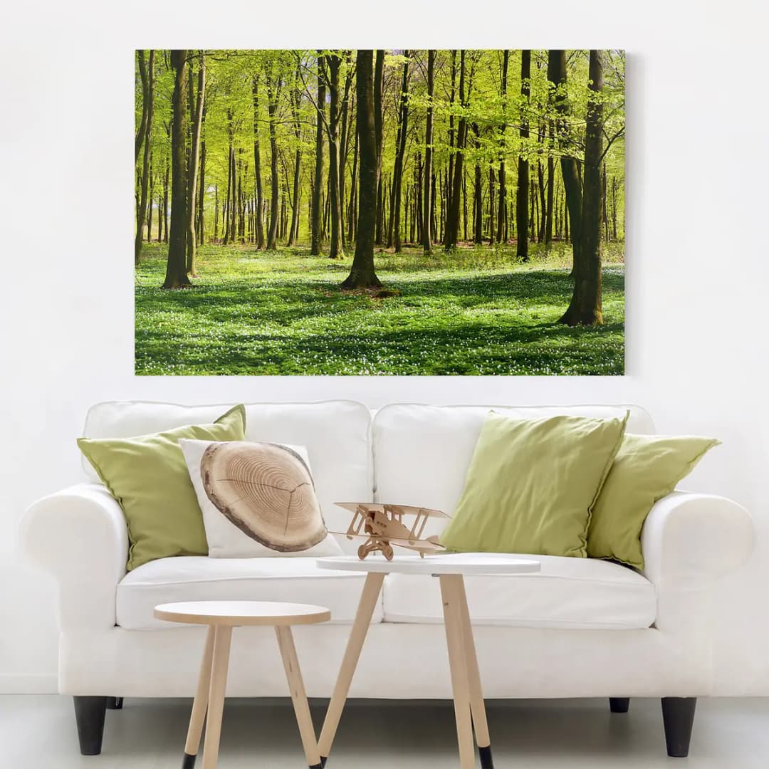 Leinwandbild Waldwiese I | Grün