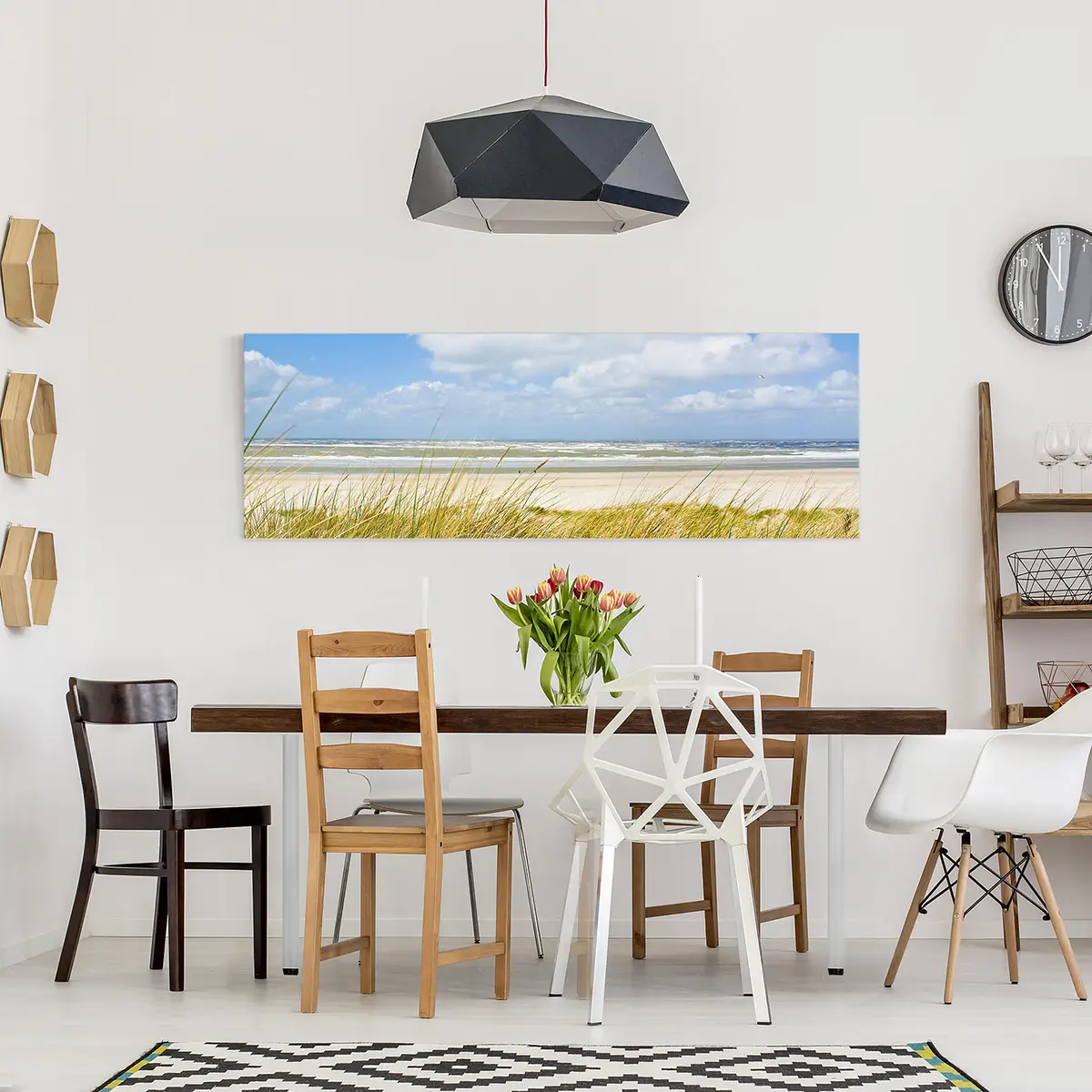Leinwandbild An der Nordseeküste I Leinen Blau 150cm | Blau