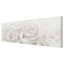Leinwandbild Weiße Rosen I Leinen Beige | Beige
