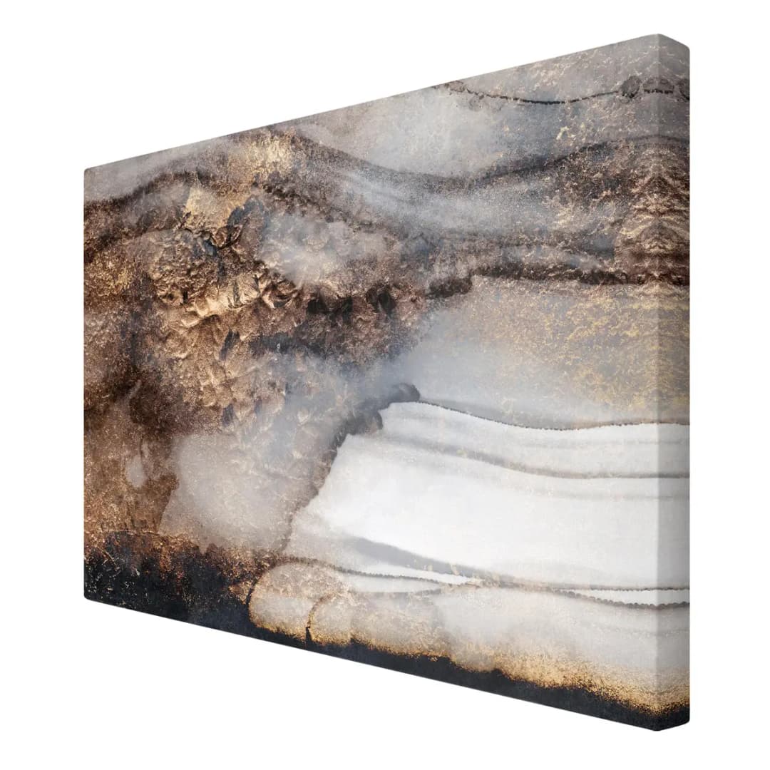 Leinwandbild Goldener Marmor gemalt | Schwarz