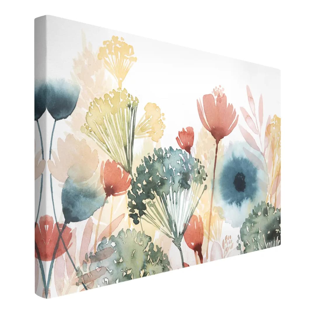 Leinwandbild Wildblumen im Sommer | Weiß