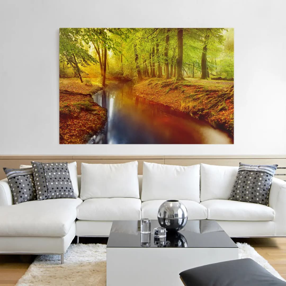 Leinwandbild Herbstwald II | Orange