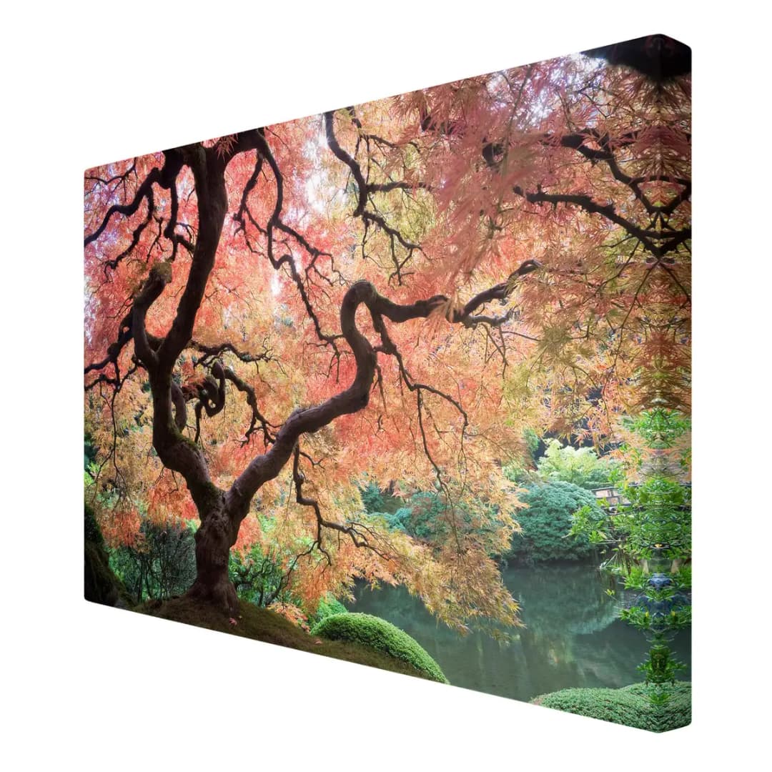 Leinwandbild Japanischer Garten II | Rot