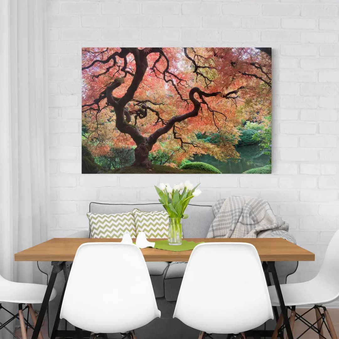 Leinwandbild Japanischer Garten II | Rot