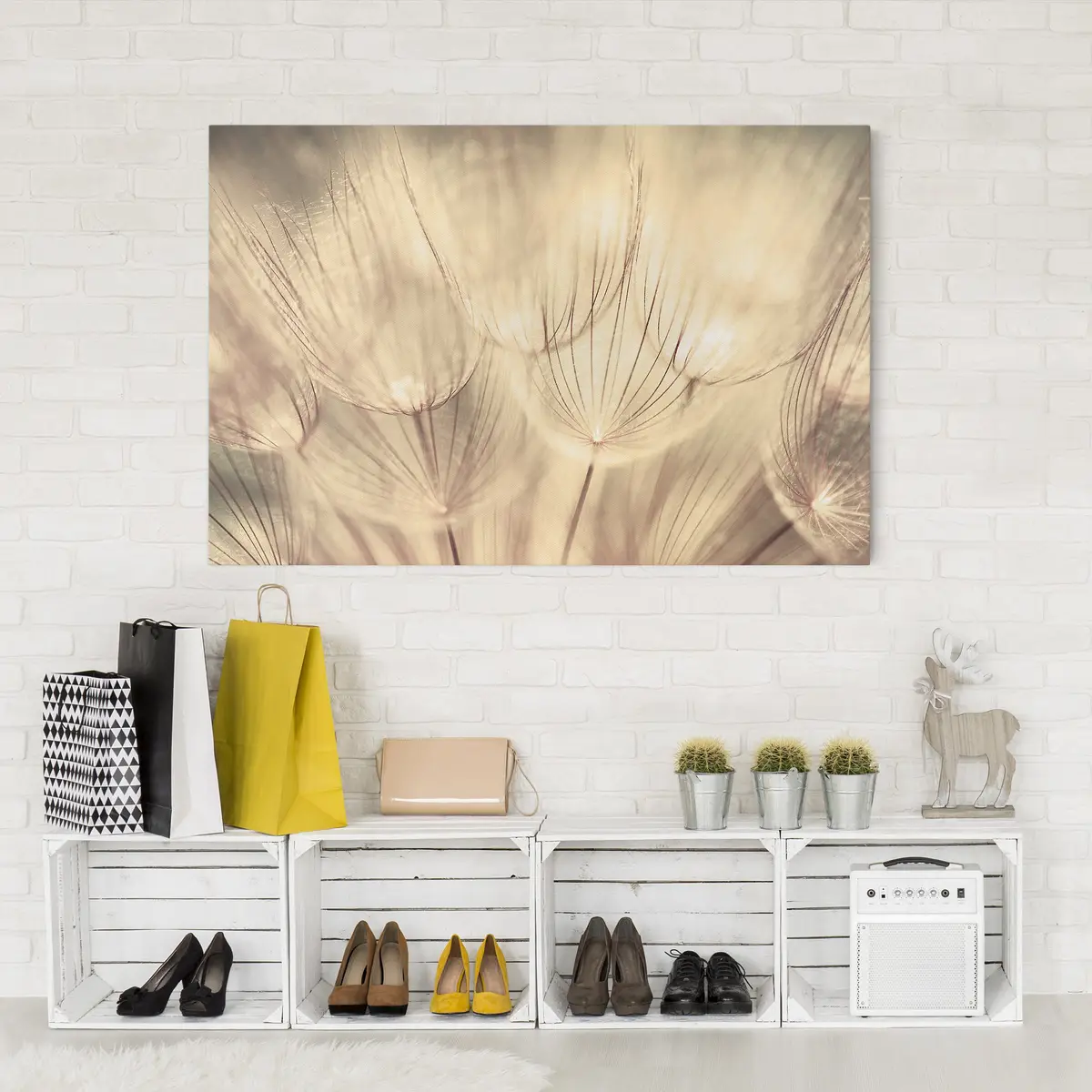 Leinwandbild Pusteblumen IV | Beige