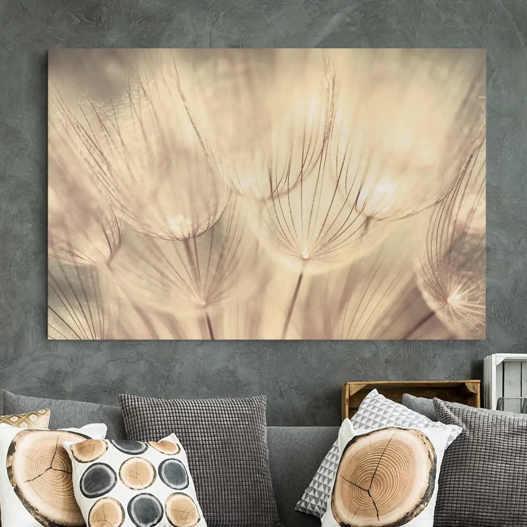 Leinwandbild Pusteblumen IV | Beige