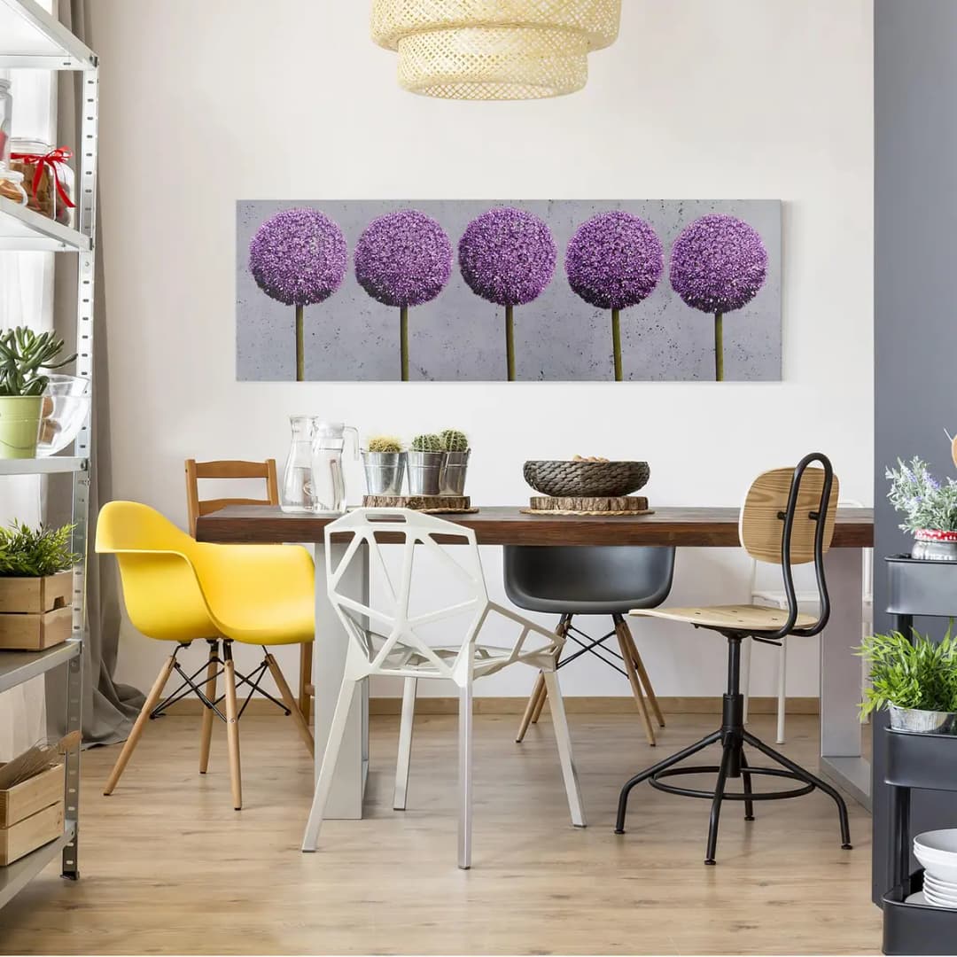 Leinwandbild Allium Kugel Blüten II | Lila