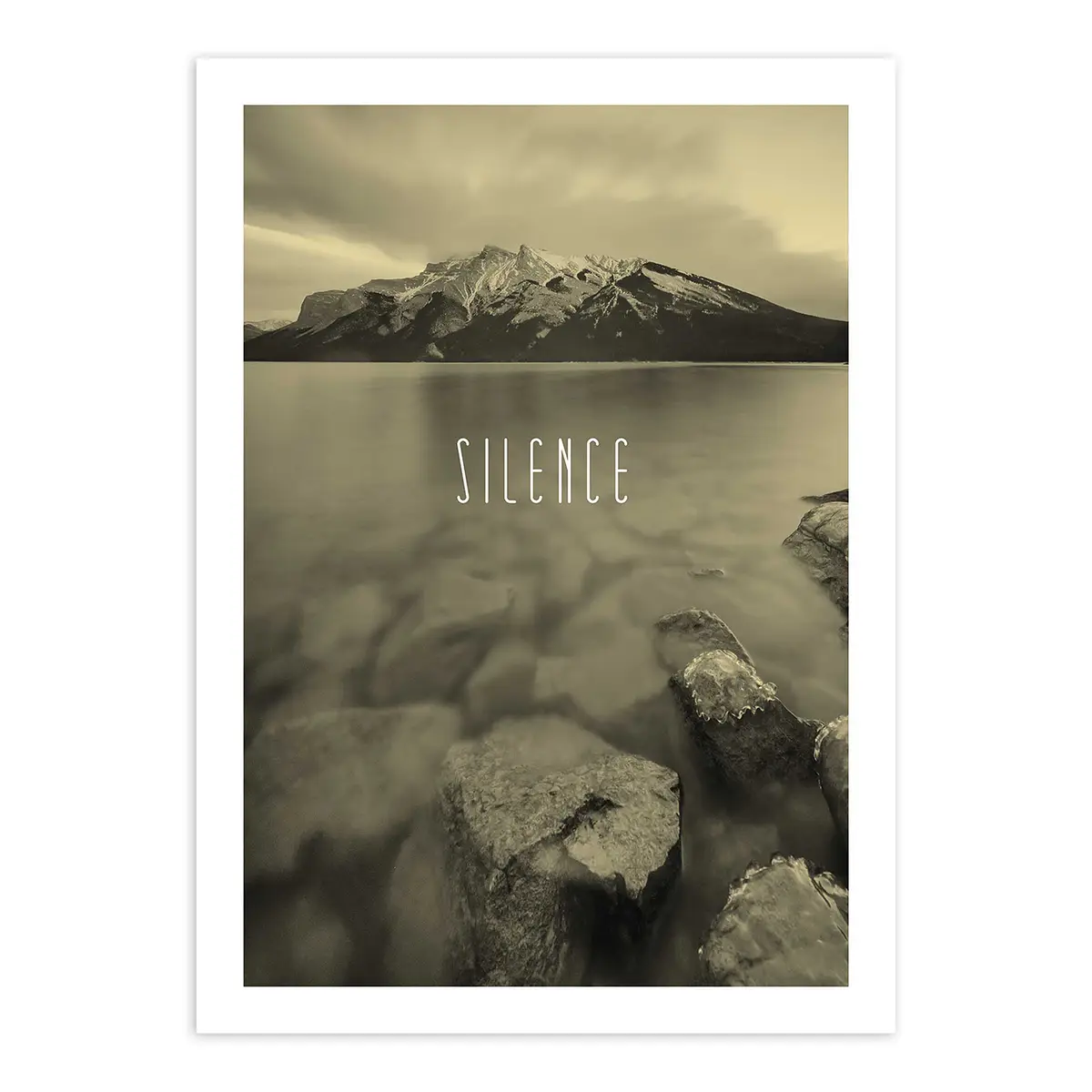 Wandbild Word Lake Silence | Mehrfarbig
