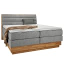 Boxspringbett Merkur 180 x 200cm Flachgewebe Oria Grau H2