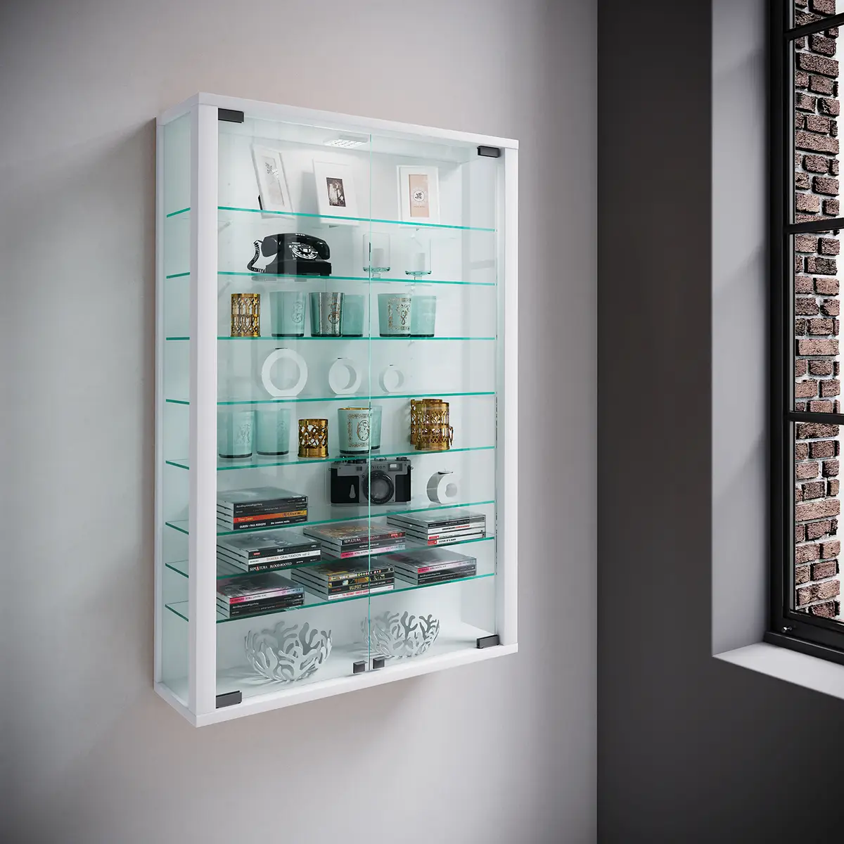 Hängevitrine Vitrosa I | Weiß