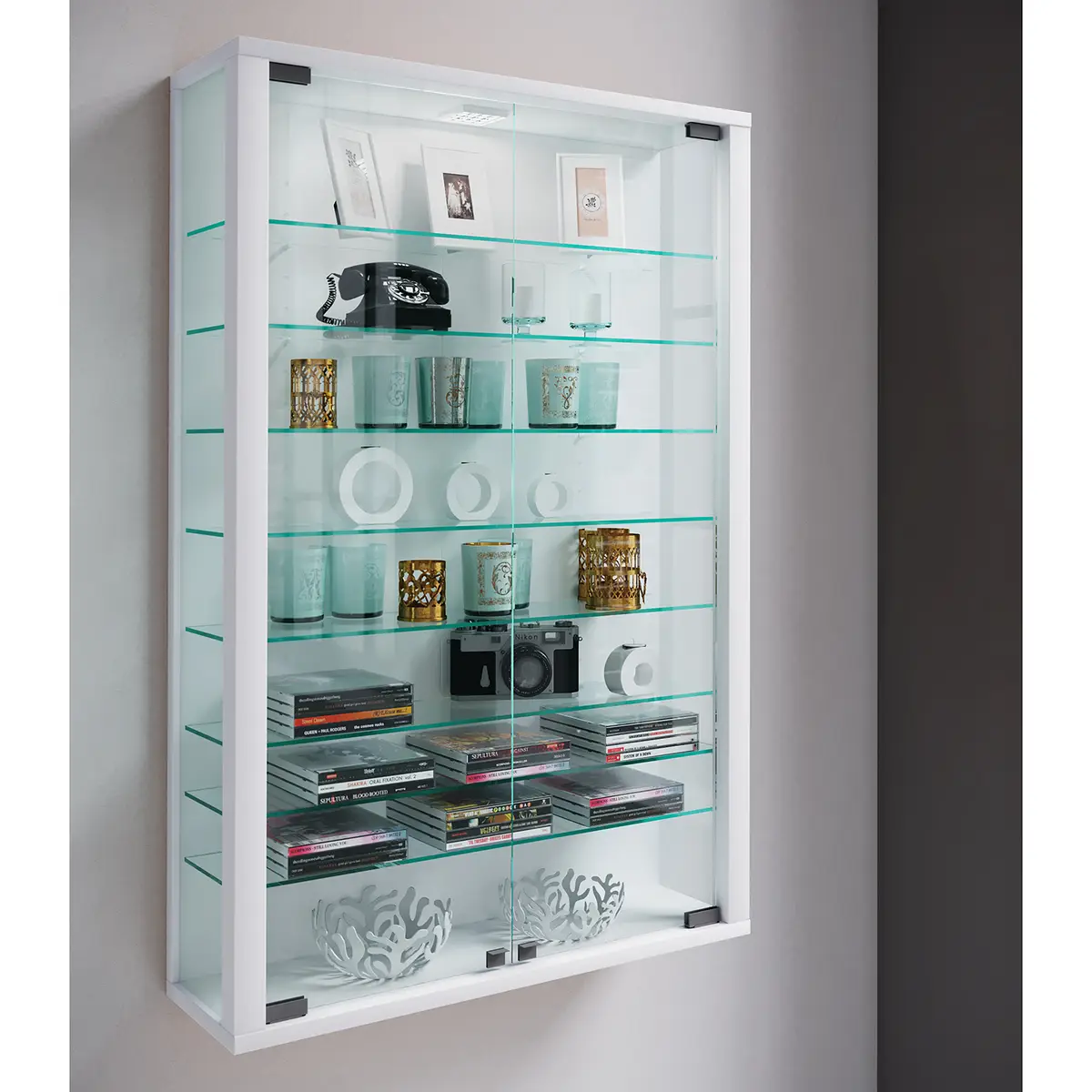 Hängevitrine Vitrosa I | Weiß