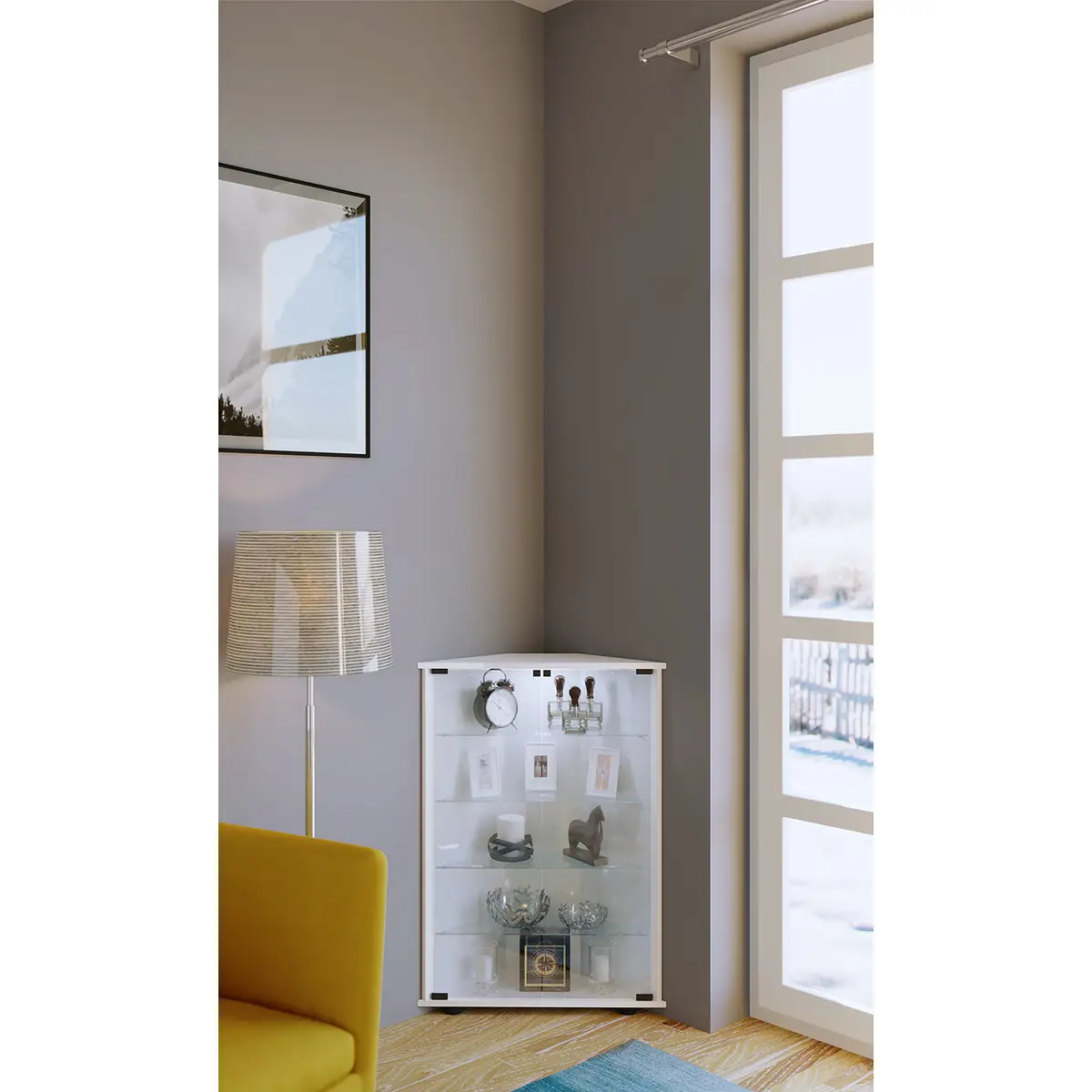 Eckvitrine Jecka | Weiß