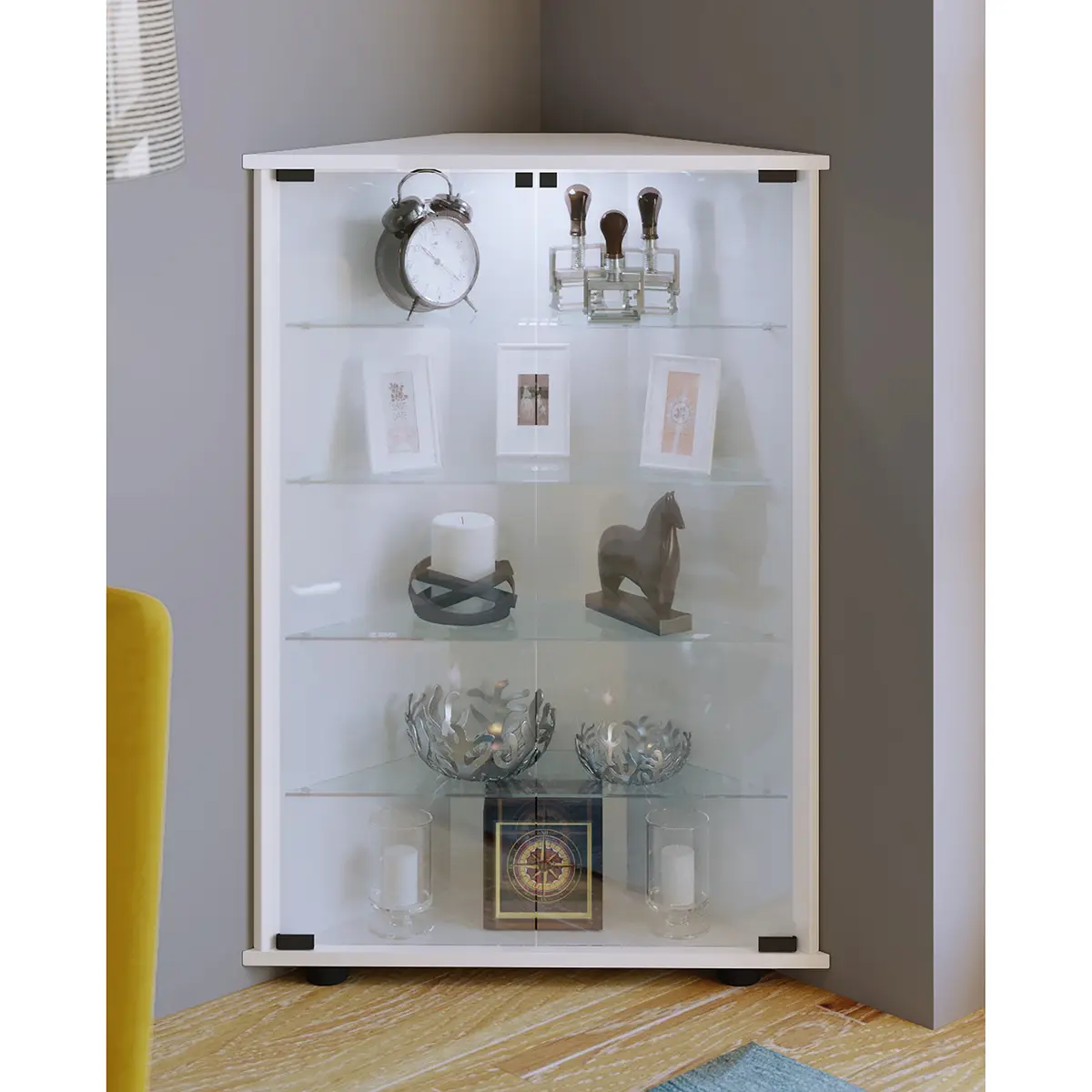 Eckvitrine Jecka | Weiß