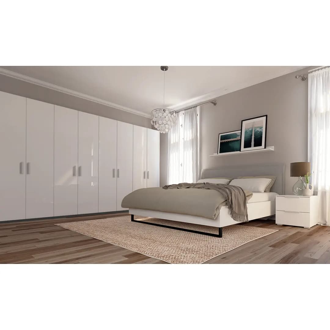 Drehtürenschrank pure gloss | Weiß