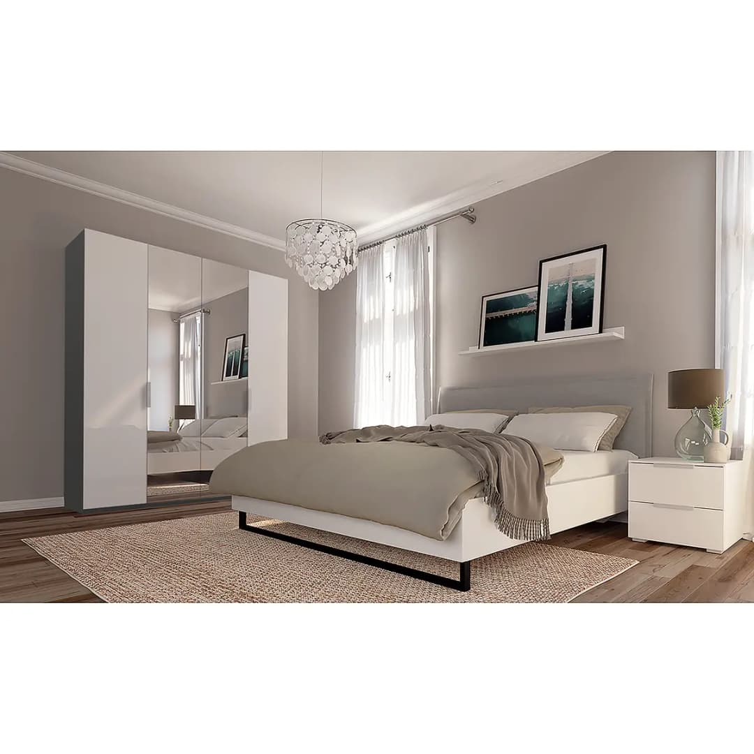Drehtürenschrank pure gloss reflect | Weiß