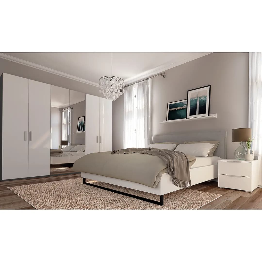 Drehtürenschrank pure gloss reflect | Weiß
