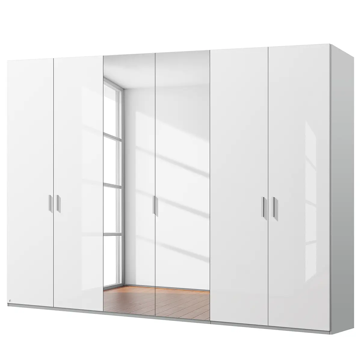 Drehtürenschrank pure gloss reflect | Weiß