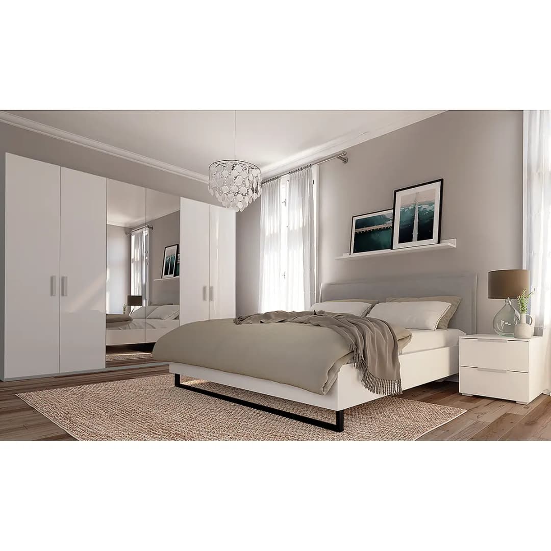 Drehtürenschrank pure gloss reflect | Weiß