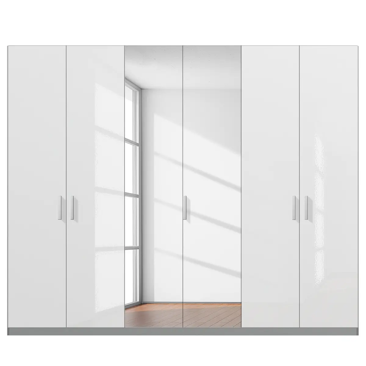 Drehtürenschrank pure gloss reflect | Weiß