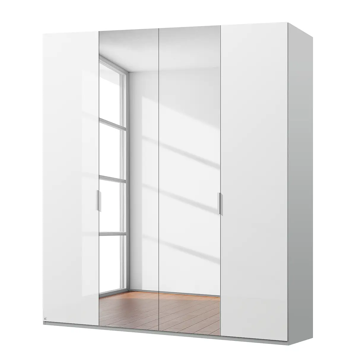 Drehtürenschrank pure gloss reflect | Weiß