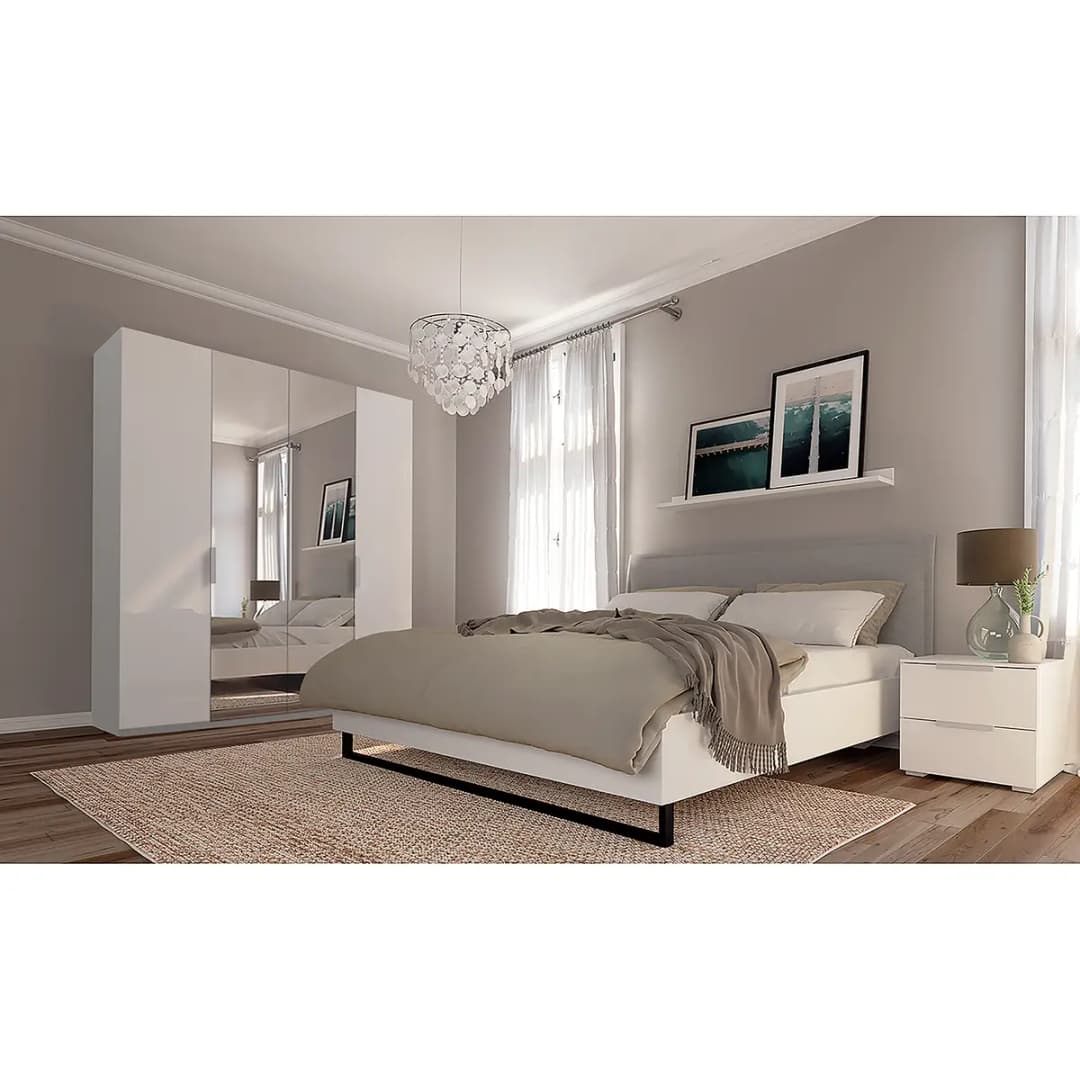 Drehtürenschrank pure gloss reflect | Weiß