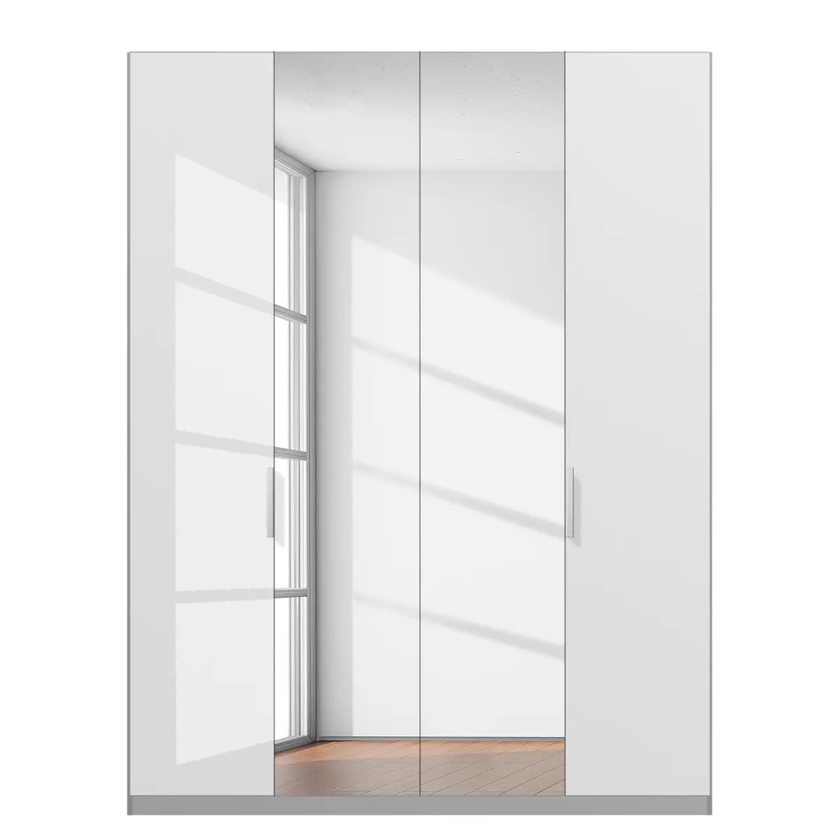 Drehtürenschrank pure gloss reflect | Weiß